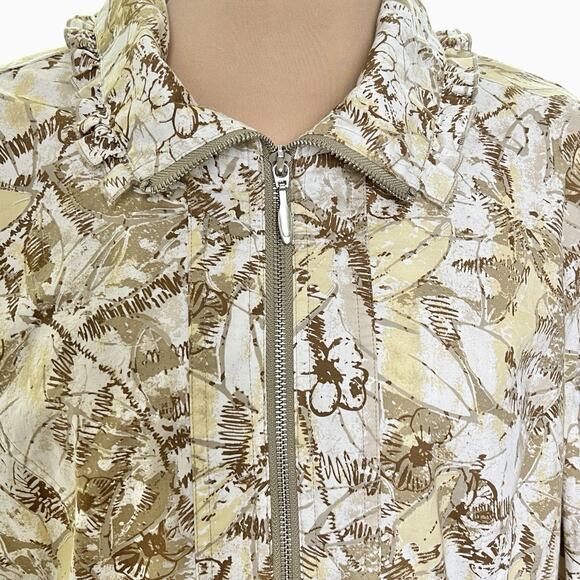 Vintage Westbound Jacket Size Large Tab Sleeve Ruffle Neck Full Zip Lightweight - Picture 3 of 14